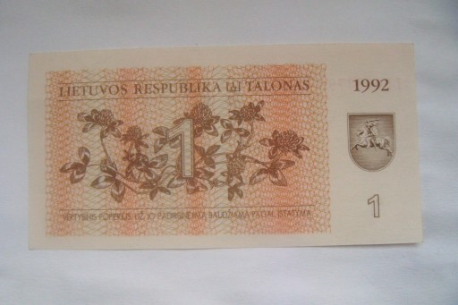 Zdjęcie oferty: BANKNOT Litwa  1 Talonas 1991 r. seria LF