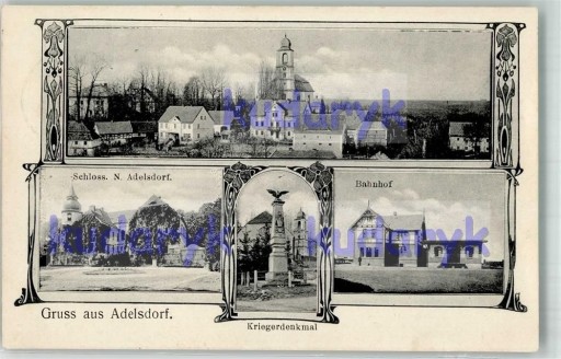 Zdjęcie oferty: ZAGRODNO  Adelsdorf pałac dworzec pomnik 1909
