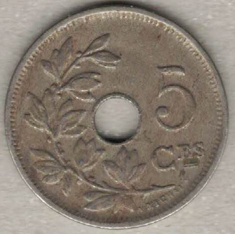 Zdjęcie oferty: Belgia 5 centymów centimes 1925 Q 19 mm nr 3