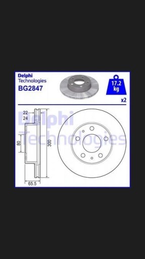 Zdjęcie oferty: Tarcze hamulcowe Delphi BG2847