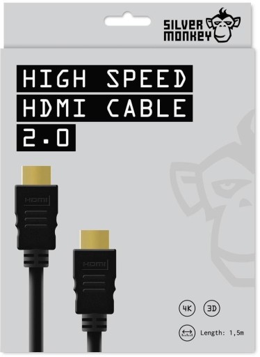 Zdjęcie oferty: Kabel - HDMI 2.0 - 1,5 m - 4k - Silver Monkey