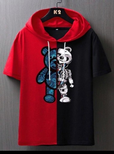 Zdjęcie oferty: dwukolorowa bluza z kapturem z MISIEM  teddybot r. L