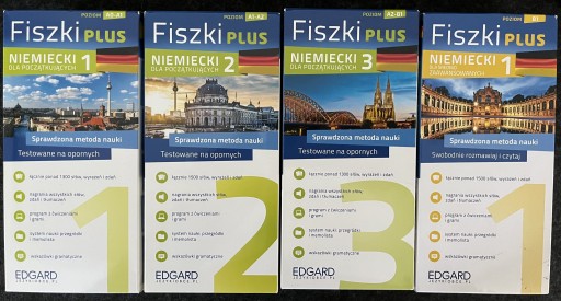 Zdjęcie oferty: Fiszki Plus Niemiecki - 4 zestawy od A0 do B1