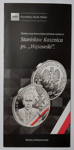 Zdjęcie oferty: Folder 10 zł 2019 - Stanisław Kasznica ps.Wąsowski
