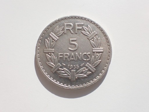 Zdjęcie oferty: Francja 5 Franków 1935