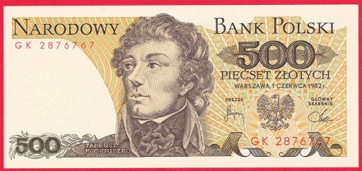 Zdjęcie oferty: Banknot 500 zł - Tadeusz Kościuszko - Stan I