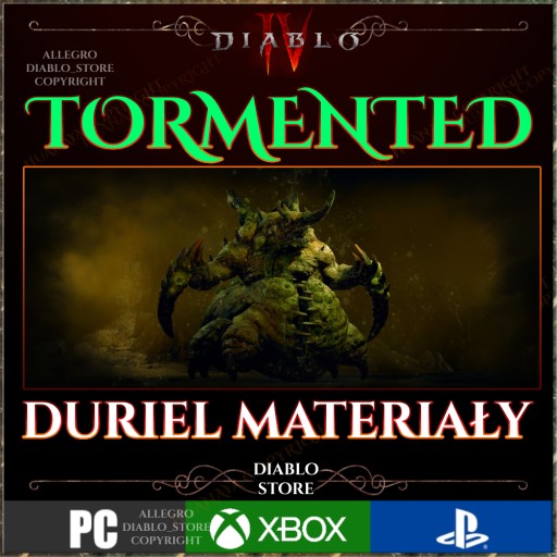 Zdjęcie oferty: Diablo 4 Materiały TORMENTED Duriel Sezon 4