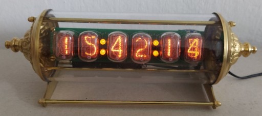 Zdjęcie oferty: Zegar lampowy "Steampunk" z budzikiem nixie  in-12  "wehikuł czasu 3".