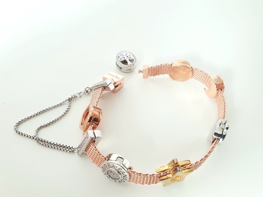 Zdjęcie oferty: Pandora różowe złoto bransoletka + 8 charmsów