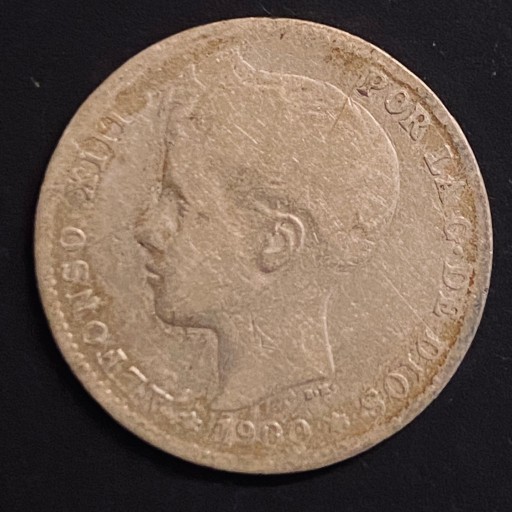 Zdjęcie oferty: Hiszpania, 1 peseta, 1900 rok, Ag 0,835