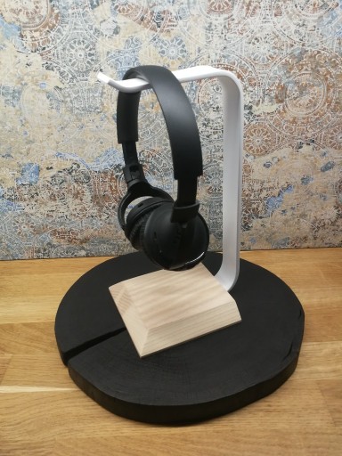 Zdjęcie oferty: Stylowy drewniany stojak na słuchawki. Loft.