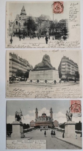 Zdjęcie oferty: Karty pocztowe Paryż - początek XX wieku, 5 sztuk