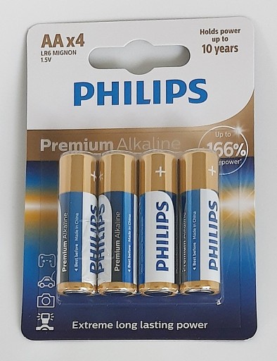 Zdjęcie oferty: Philips Baterie alkaliczne premium AA 4szt 2033rok