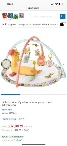Zdjęcie oferty: Fisher price nowa mata sensoryczna edukacyjna 