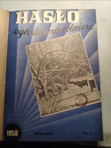 Zdjęcie oferty: Hasło Ogrodniczo-Rolnicze rocznik 1958 PEREŁKA