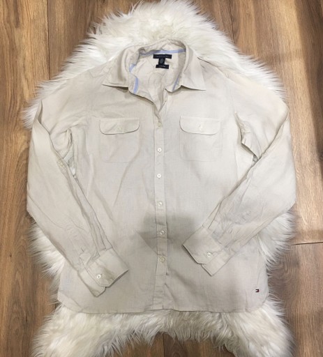 Zdjęcie oferty: Beżowa lniana koszula Tommy Hilfiger XS