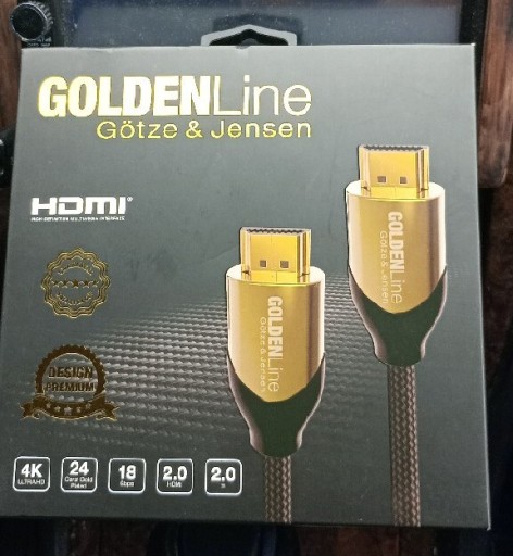 Zdjęcie oferty: Przewód HDMI GoldenLine 24 karatowe złoto