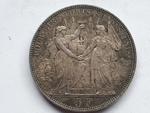 Zdjęcie oferty: Szwajcaria 5 franków, 1876 Festyn  Lozanna
