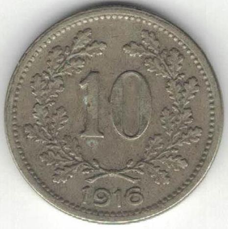 Zdjęcie oferty: Austria 10 heller halerzy 1916 nowy herb  nr 2