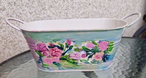 Zdjęcie oferty: doniczka róże 2szt ręcznie malowane