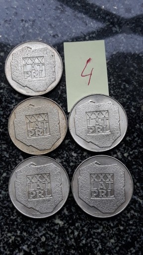 Zdjęcie oferty: 200 zł,- 5 sztuk ,Polska, mapka, 1974 SREBRO 