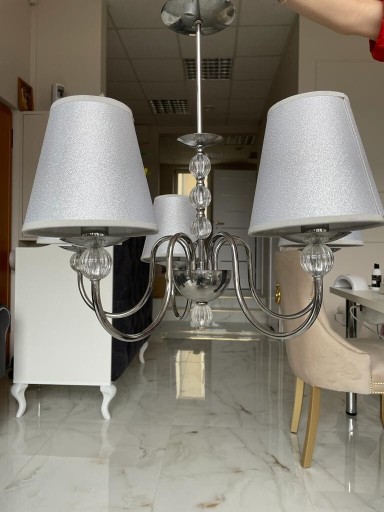 Zdjęcie oferty: Żyrandol Glamour srebrny