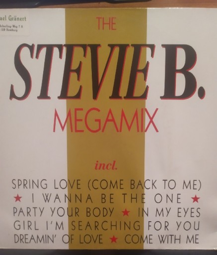 Zdjęcie oferty: Stevie B. The Stevie B. Megamix maxi winyl '12
