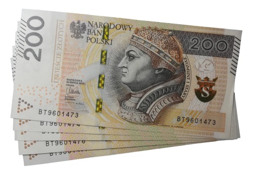 Zdjęcie oferty: 200 zł złotych UNC seria BT z paczki bankowej 2015
