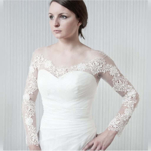 Zdjęcie oferty: NOVIAS bolerko XS, tiul + gipiura, 50 % TANIEJ !