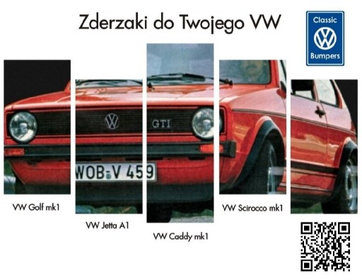Zdjęcie oferty: Zderzaki VW Golf Caddy mk1 Jetta A1 CHROM CZARNE