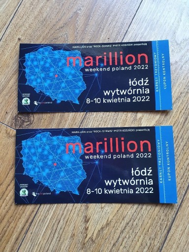 Zdjęcie oferty: Bilet na weekend z Marillion 8-10 kwietnia, Łódź