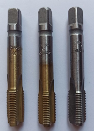 Zdjęcie oferty: Gwintownik ręczny prawoskrętny M14x1,25 HSS powlekany TiN komplet 3 sztuki