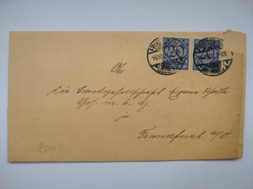 Zdjęcie oferty: List z miejscowości Friedberg z roku 1920