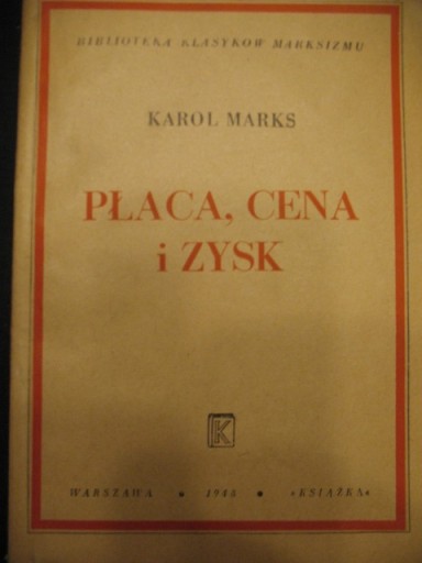 Zdjęcie oferty: Karol Marks Płaca, cena, zysk 1948