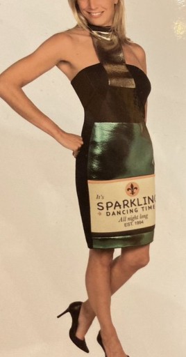 Zdjęcie oferty: kostium przebranie sukienka szampan S-M impreza 