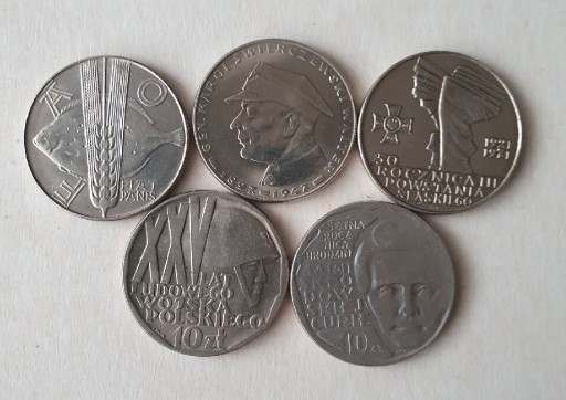 Zdjęcie oferty: Zestaw monet 10 zł  lata 67-74