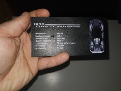 Zdjęcie oferty: plakietka od technic Ferrari Daytona SP3 