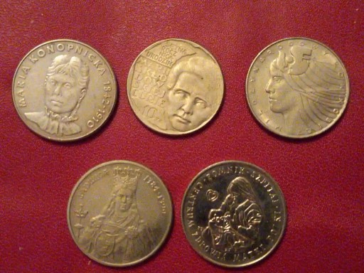 Zdjęcie oferty: Komplet 5 monet zestaw z kobietami - PRL