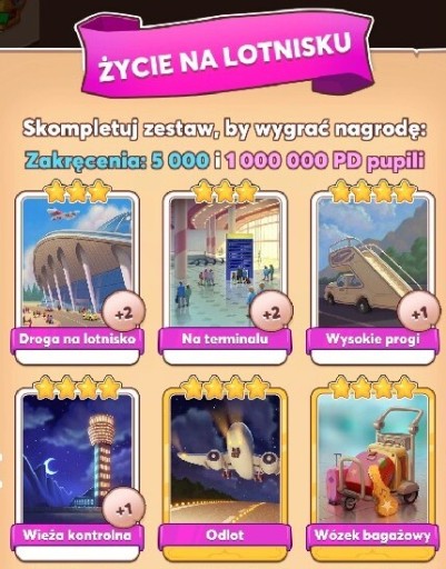 Zdjęcie oferty: Życie na lotnisku Coin Master zestaw 4 kart w 5 mi