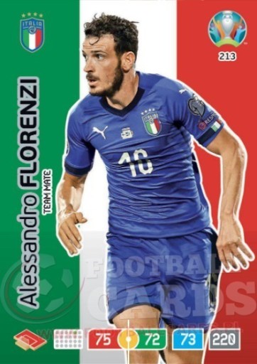 Zdjęcie oferty: FLORENZI Team Mate 213 EURO 2020 UEFA KARTY PANINI