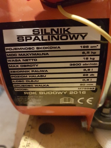 Zdjęcie oferty: Silnik spalinowy 6,5 KM benzyna