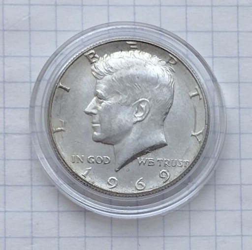 Zdjęcie oferty: (3194) USA 1/2 dolara 1969 D srebro 