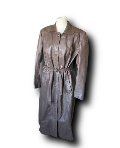 Zdjęcie oferty: Stary damski płaszcz skórzany vintage M 38