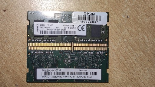 Zdjęcie oferty: Kingstone 2x4GB DDR4 2133Mhz RAM Lenovo 8GB SODIMM