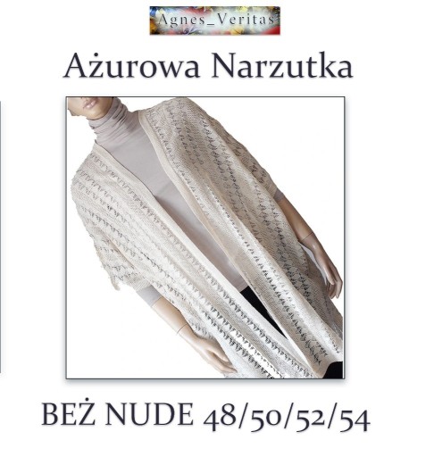 Zdjęcie oferty: Ellos Narzutka BEŻ Nude**Ażurowa Delikatna__5XL/50