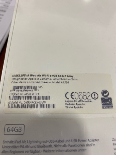 Zdjęcie oferty: iPad Air Wi-fi 64GB Space Gray