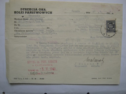 Zdjęcie oferty: DOKP Kraków Wydział Sanitarny 2 dokumenty 1949 r