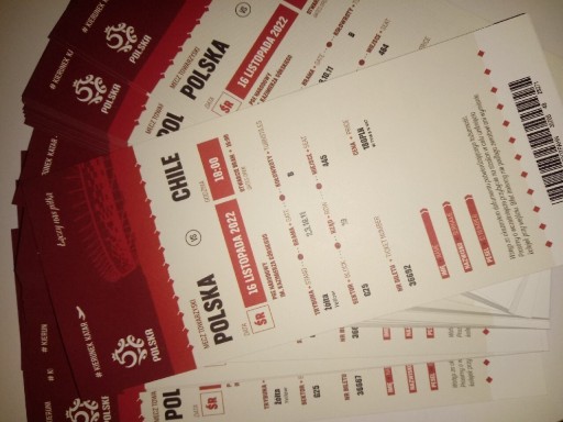 Zdjęcie oferty: Bilety do kolekcji z meczu Polska vs Chile
