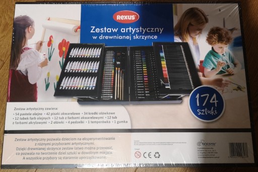 Zdjęcie oferty: Zestaw artystyczny w drewnianej walizce 174 Rexus 