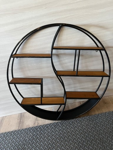 Zdjęcie oferty: metalowa okrągła półka drewniana wisząca 80 cm